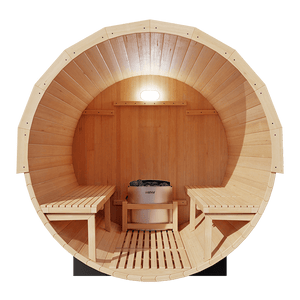 KOVE Outdoor Barrel Sauna – 3–4 Person Garden Sauna with 6kW Electric Heater