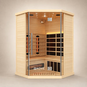 KOVE Corner Full Spectrum Infrared Sauna – 3–4 Person - Kove