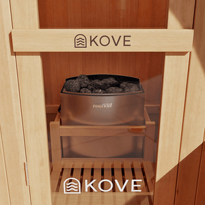 KOVE Outdoor Barrel Sauna – 1–2 Person Garden Sauna with 4.5kW Harvia Electric Heater - Kove