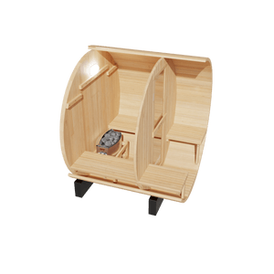 KOVE Outdoor Barrel Sauna – 1–2 Person Garden Sauna with 4.5kW Harvia Electric Heater - Kove