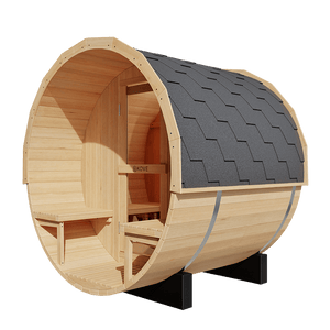 KOVE Outdoor Barrel Sauna – 1–2 Person Garden Sauna with 4.5kW Harvia Electric Heater - Kove