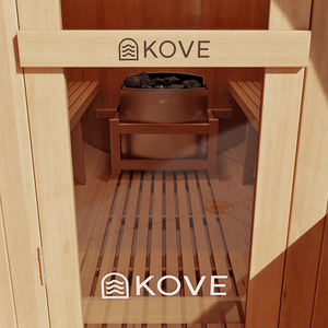 KOVE Outdoor Barrel Sauna – 4–6 Person Garden Sauna with 6kW Harvia Electric Heater - Kove