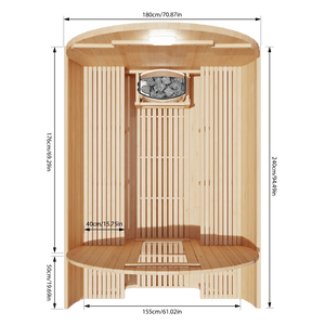 KOVE Outdoor Barrel Sauna – 4–6 Person Garden Sauna with 6kW Harvia Electric Heater - Kove