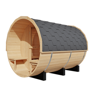 KOVE Outdoor Barrel Sauna – 4–6 Person Garden Sauna with 6kW Harvia Electric Heater - Kove