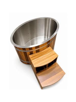 KOVE Oval Cedar Ice Bath – Reclined Cold Plunge - Kove