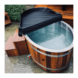KOVE Oval Cedar Ice Bath – Reclined Cold Plunge - Kove