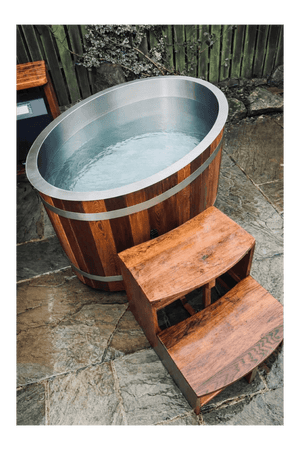 KOVE Oval Cedar Ice Bath – Reclined Cold Plunge - Kove