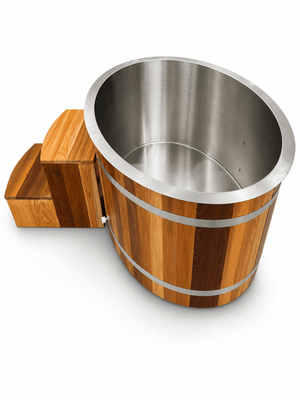 KOVE Oval Cedar Ice Bath – Reclined Cold Plunge - Kove