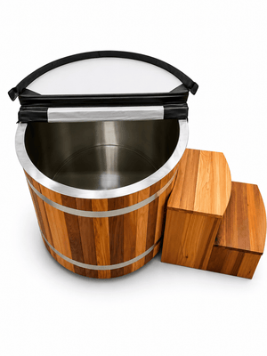 KOVE Oval Cedar Ice Bath – Reclined Cold Plunge - Kove