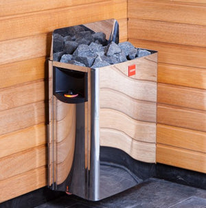 KOVE x Harvia The Wall SW80 8kW Sauna Heater – Stainless Steel Electric Heater with Built-In Controls - Kove
