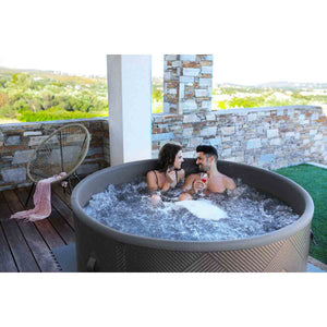 KOVE x MSpa Frame Mono-Eco 8 Person Hot Tub | Rigid Drop-Stitch Plug & Play Spa with WiFi Control - Kove