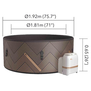 KOVE x MSpa Frame Mono-Eco 8 Person Hot Tub | Rigid Drop-Stitch Plug & Play Spa with WiFi Control - Kove